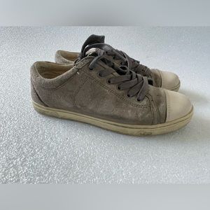 UGG Women's Gray Sneakers Suede Leather Lamb Lined Size 6